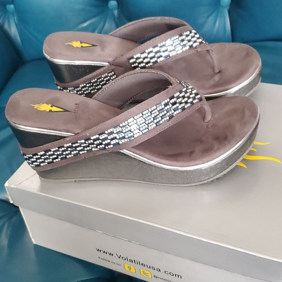 Volatile Bling Wedge Sandal